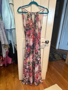 Maggy London Pink Lined Floral Dress
